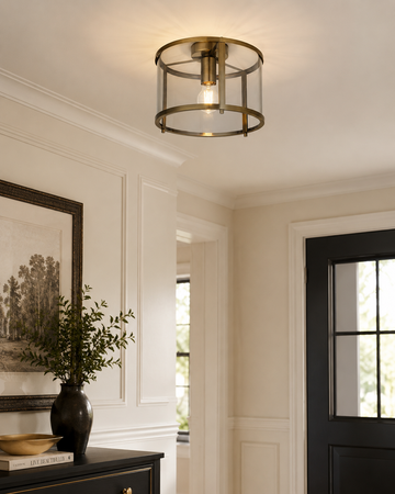 Hopton Ceiling Light - Antique Brass