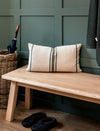 Windrush Stripe Cushion - Forest Green (30x50)