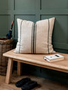 Windrush Stripe Cushion - Forest Green (60x60)