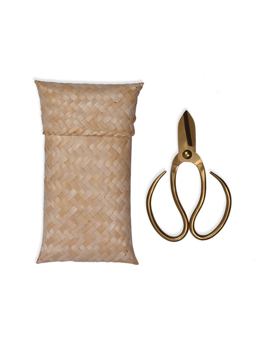 Classic Garden Scissors & Bamboo Bag