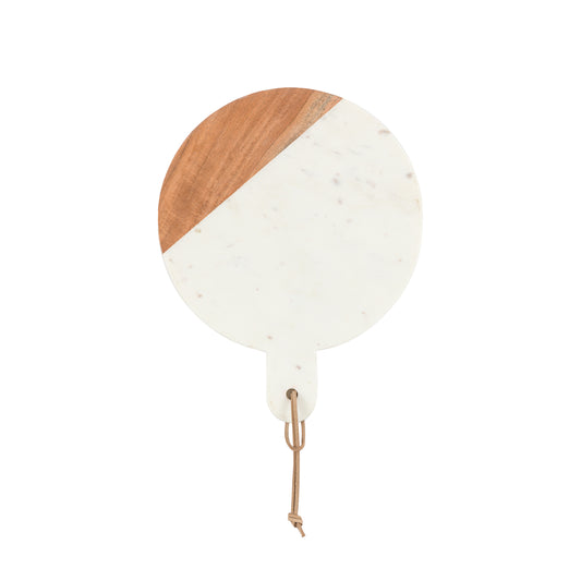 Novi Round Cheese Board - White Marble