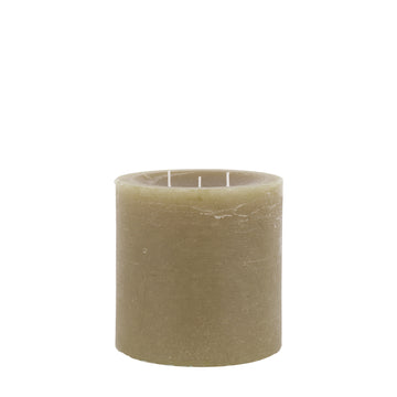Large Rustic Pillar Candle, Olive — product shot