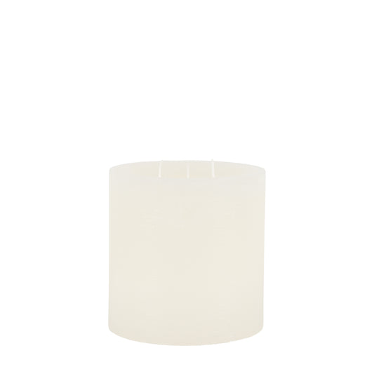 Large Rustic Pillar Candle - White