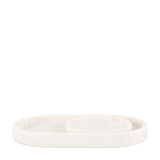 Piedra Marble Trinket Tray - White (Set of 2)