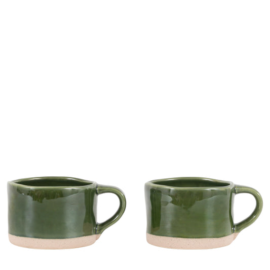 Rustic Mug - Green (Pack of 4)