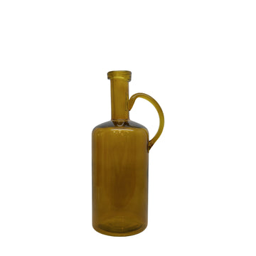 Handblown Glass Bottle Vase, Amber — product shot
