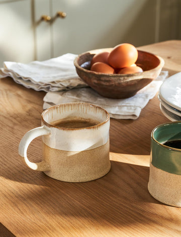 Bladon Half Glazed Mugs - White (Set of 2)