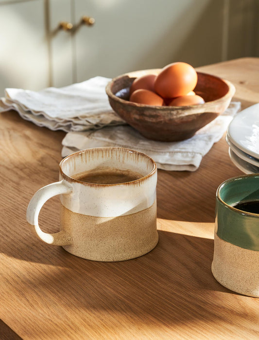 Bladon Half Glazed Mugs - White (Set of 2)