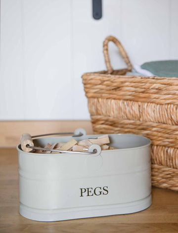 Powder Coated Steel Peg Bucket - Clay