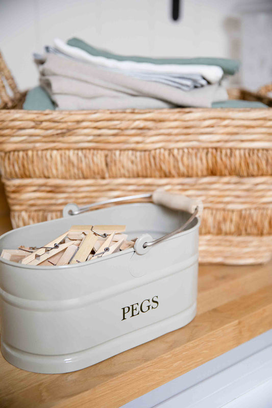 Powder Coated Steel Peg Bucket - Clay