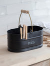 Powder Coated Steel Peg Bucket - Carbon