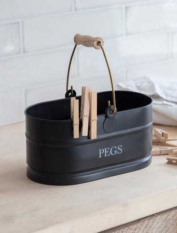 Powder Coated Steel Peg Bucket - Carbon