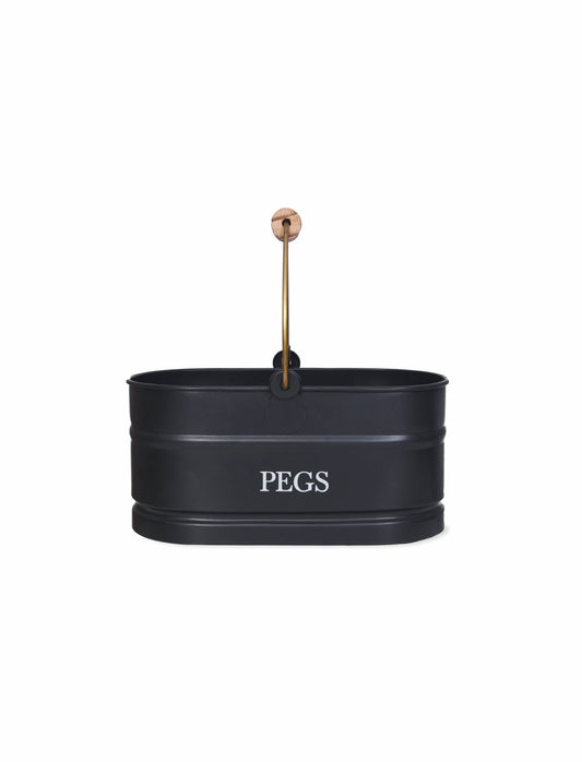 Powder Coated Steel Peg Bucket - Carbon