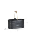 Powder Coated Steel Peg Bucket - Carbon