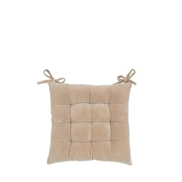 Cotton Velvet Seatpad, Natural — product shot