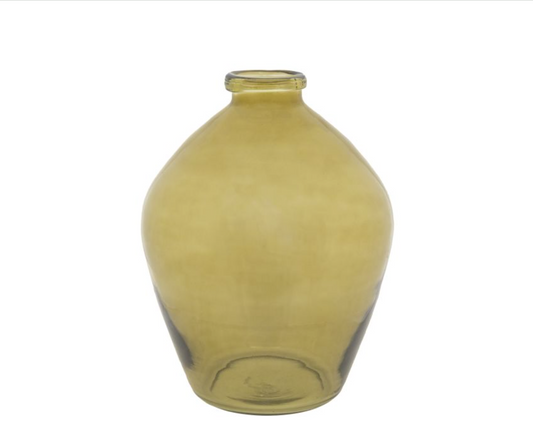Pereda Handblown Glass Vase - Olive