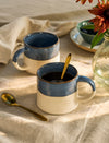 Bladon Half Glazed Mugs - Steel Blue (Set of 2)