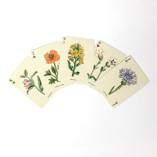 Wildflowers playing cards detail