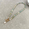 Aqua beaded necklace detail