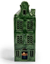 Green Metal Amsterdam Canal House Tealight Holder