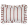 Connie Striped Ruffle Cushion Clay Pink