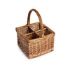 Handwoven Wicker 4-Bottle Wine Carrier