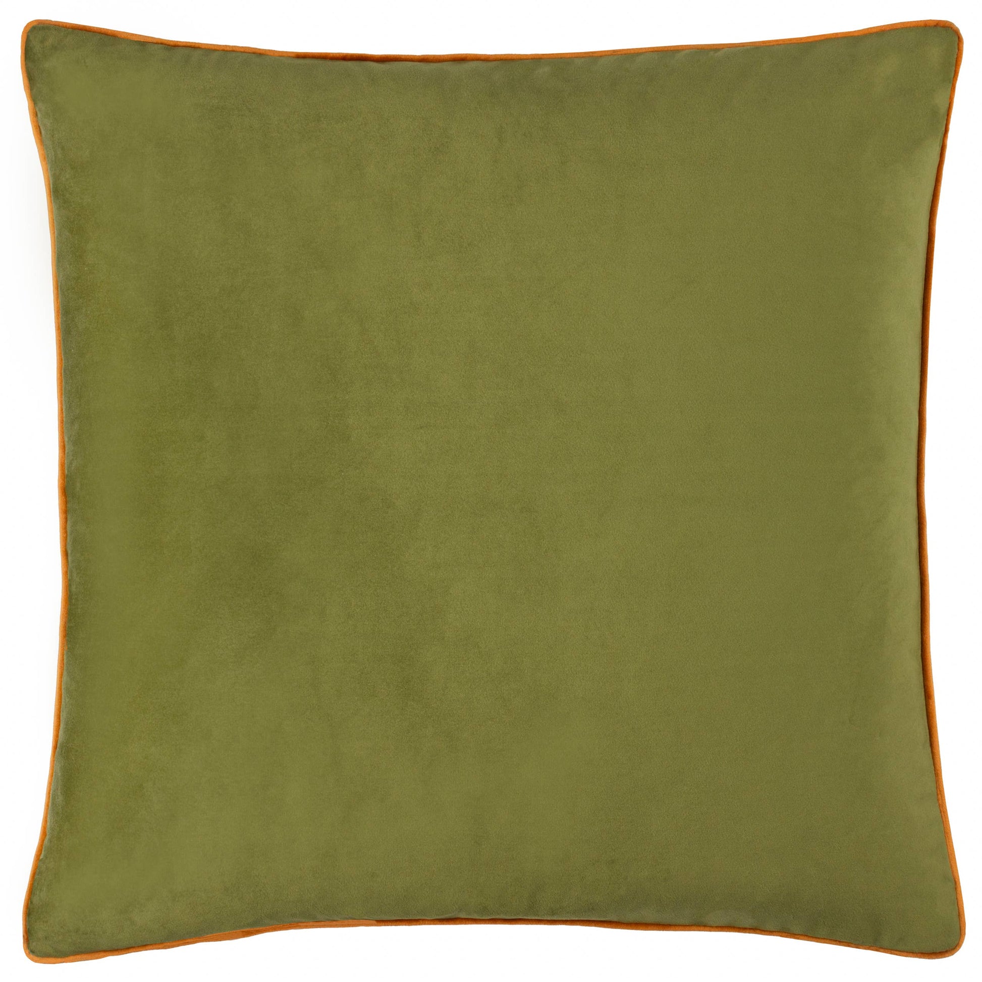 Meridian Velvet Cushion Olive Ginger