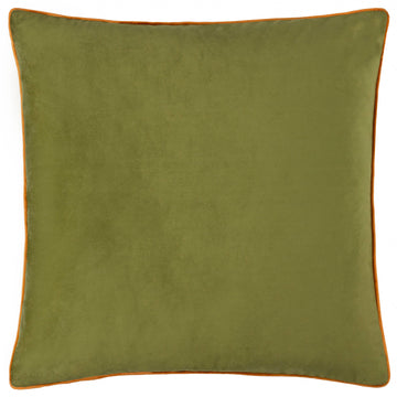 Meridian Velvet Cushion Olive Ginger