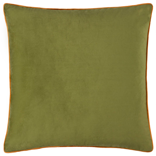 Meridian Velvet Cushion Olive Ginger