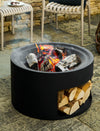 Sarsden Steel Round Fire Pit & Log Store