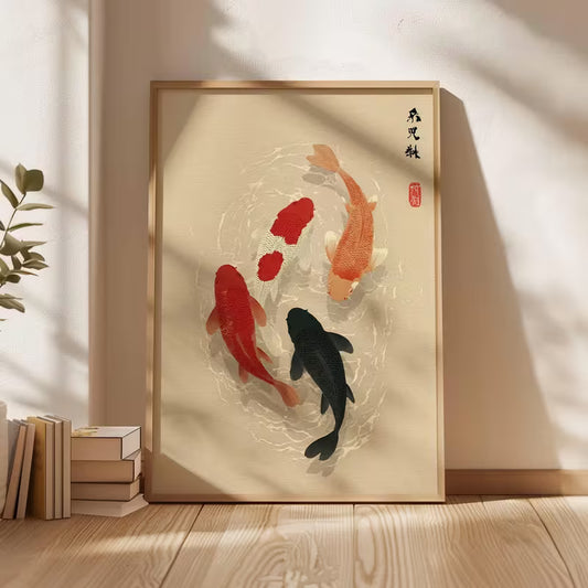 Koi Pond – Japanese Ink Style Wall Art