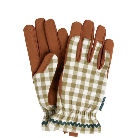 Colour Collection Gardening Gloves Olive Check
