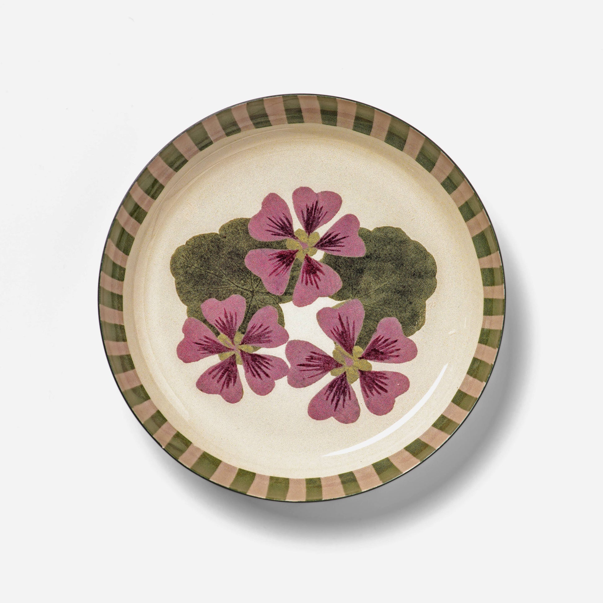 Round Enamel Trinket Tray - Geranium