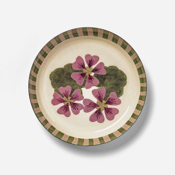 Round Enamel Trinket Tray - Geranium