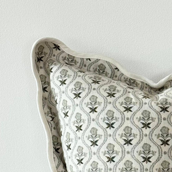 Chloe sage cushion detail