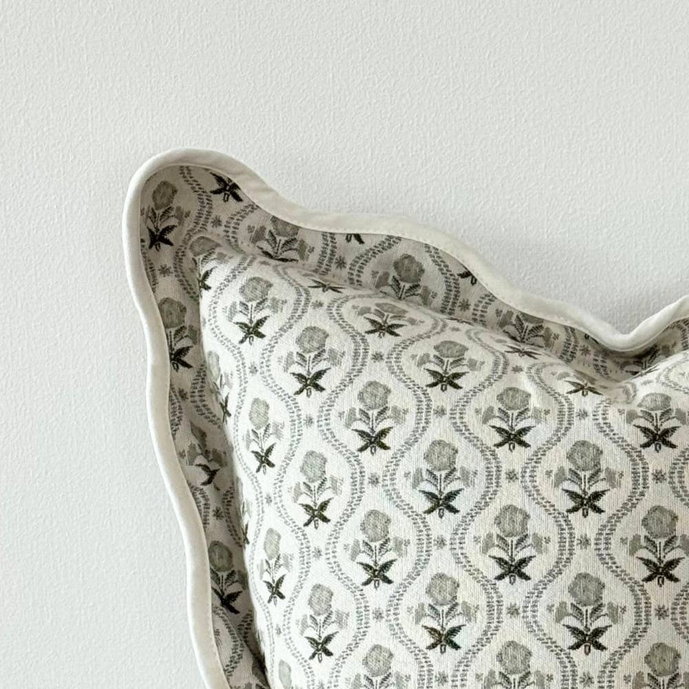 Chloe sage cushion detail