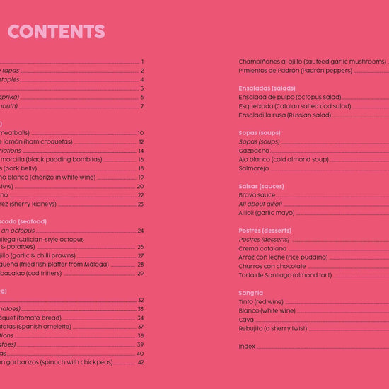 Tapas cookbook inside pages