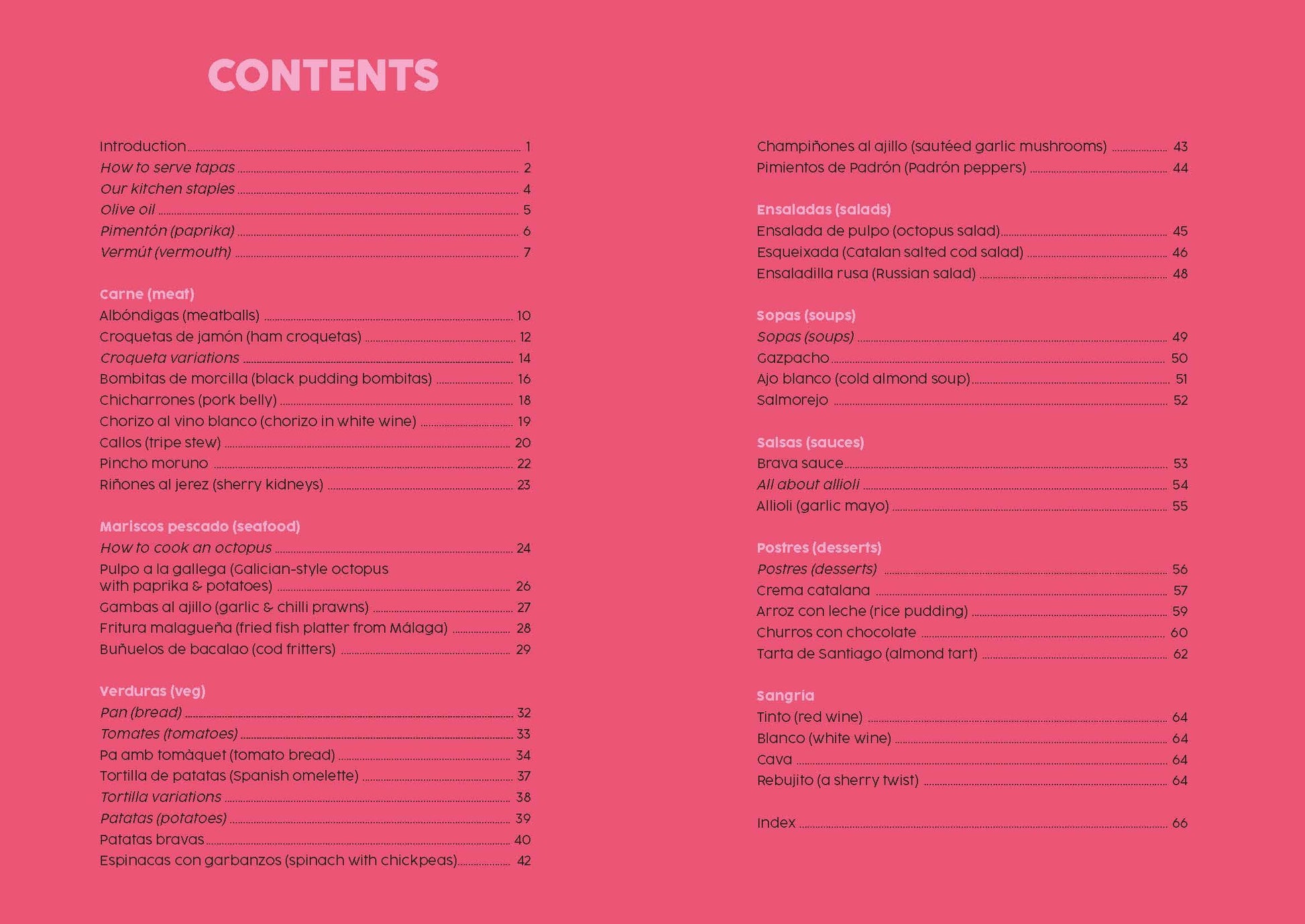 Tapas cookbook inside pages