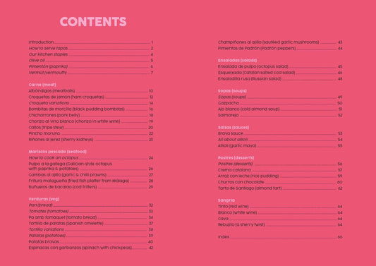 Tapas cookbook inside pages