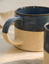 Bladon Half Glazed Mugs - Steel Blue (Set of 2)