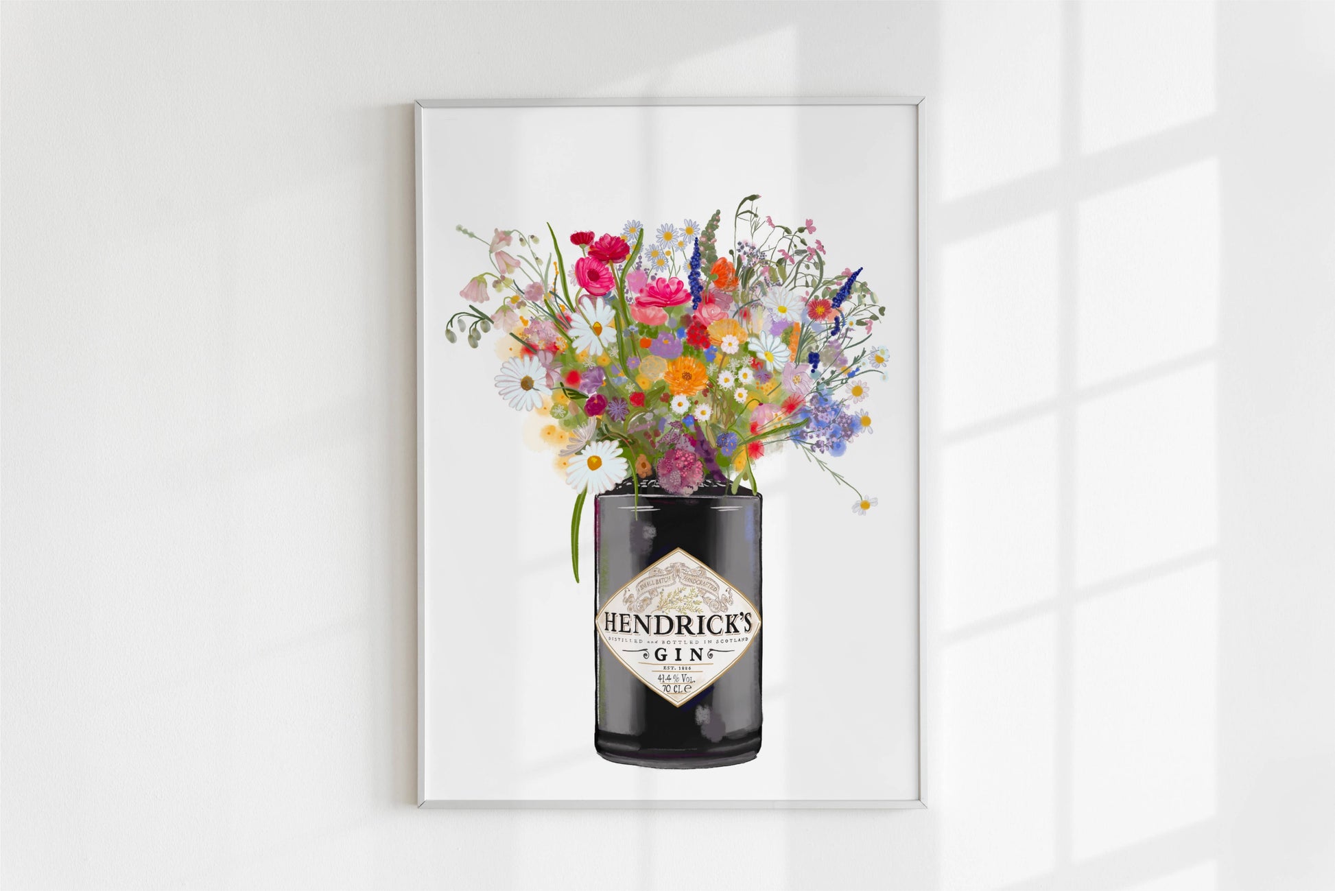Hendricks Gin and Colourful Wildflowers Art Print