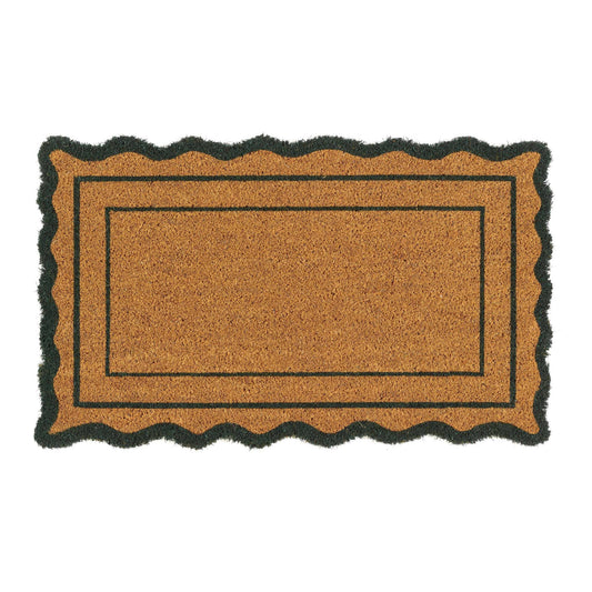 Green scallop border doormat detail
