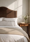 Stipe Bolster Cushion with Ruffle Edge - Black & White