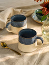 Bladon Half Glazed Mugs - Steel Blue (Set of 2)