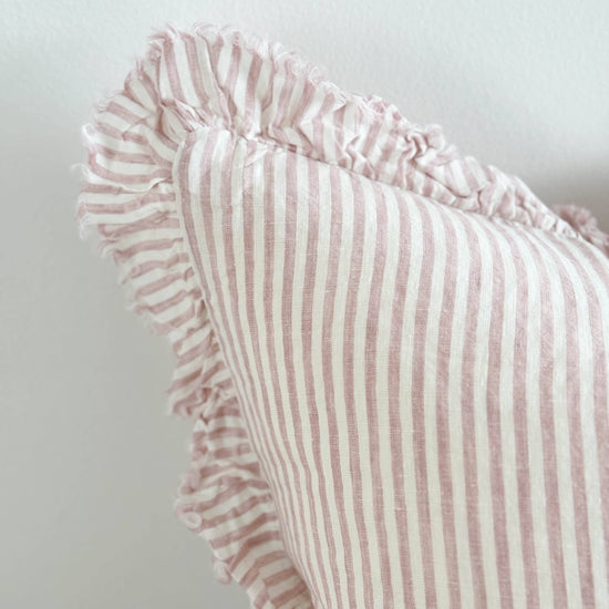 Pink stripe cushion detail