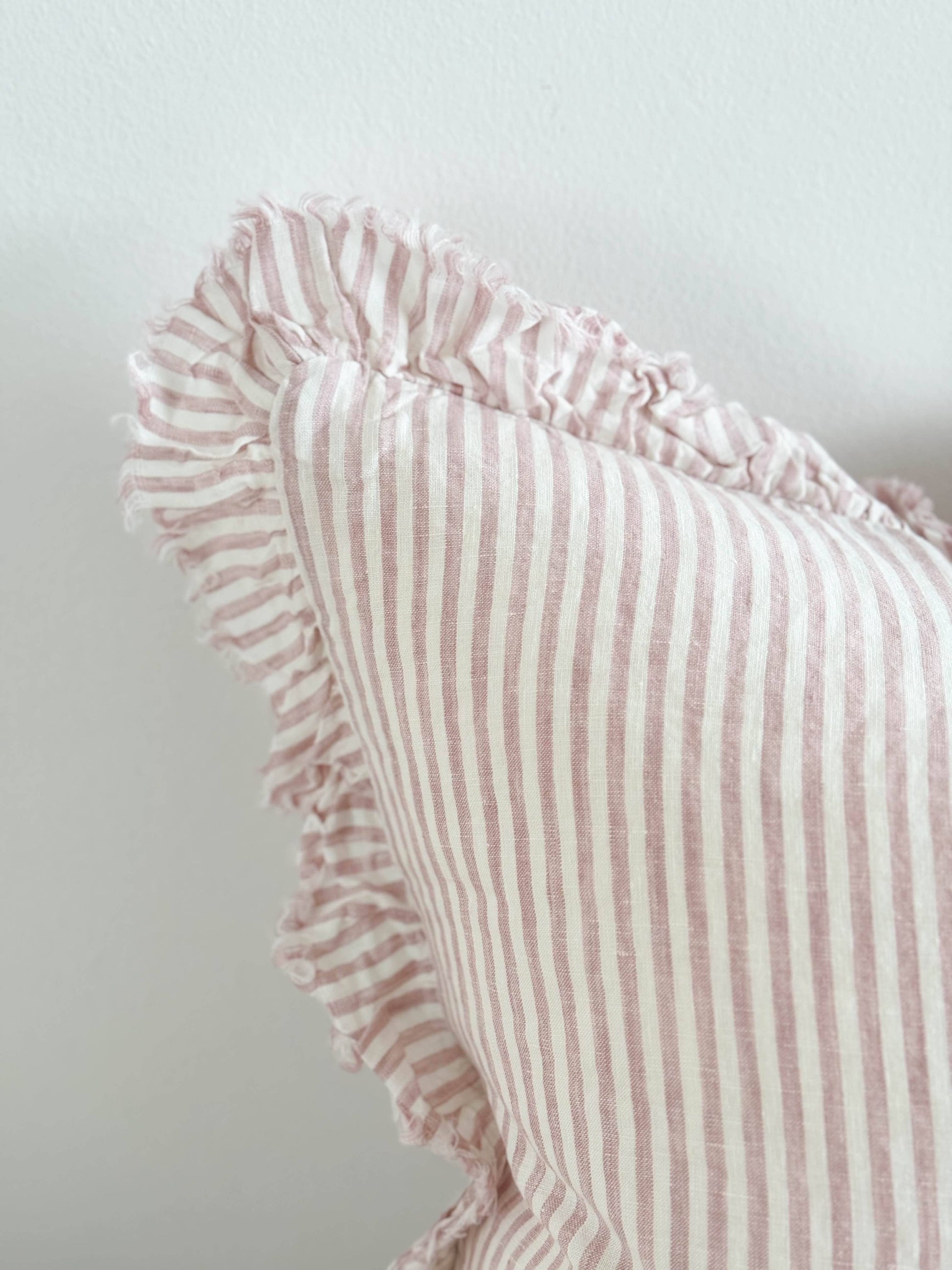 Pink stripe cushion detail