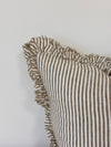 Olive stripe cushion detail