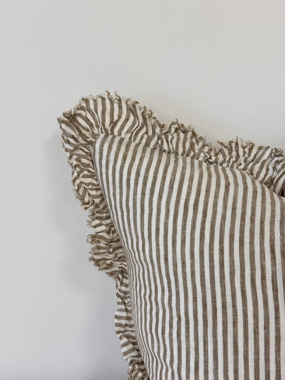 Olive stripe cushion detail
