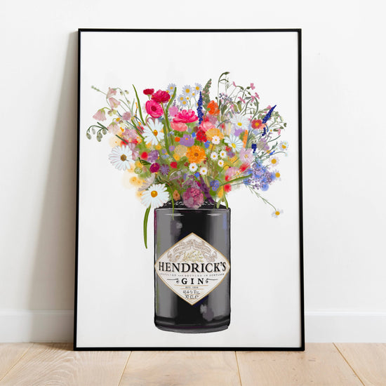 Gin and wildflowers print detail