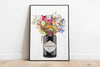Gin and wildflowers print detail